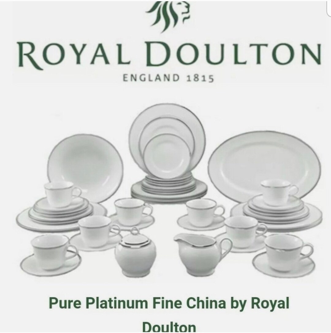 Royal Doulton Platinum Lux Fine Porcelain 45piece Dinnerware Etsy