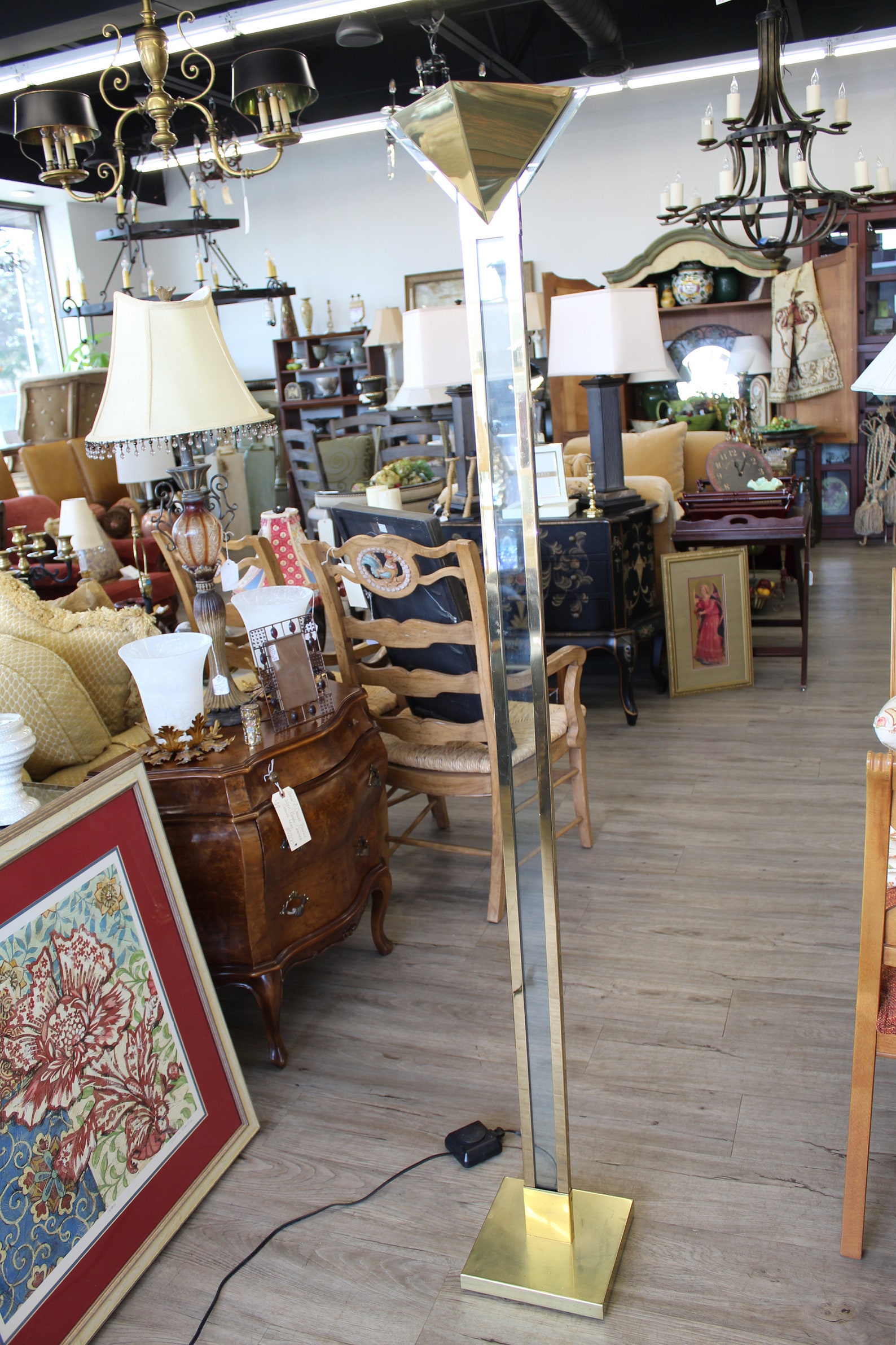 Vintage Kovacs Brass Glass & Lucite Floor Lamp Etsy