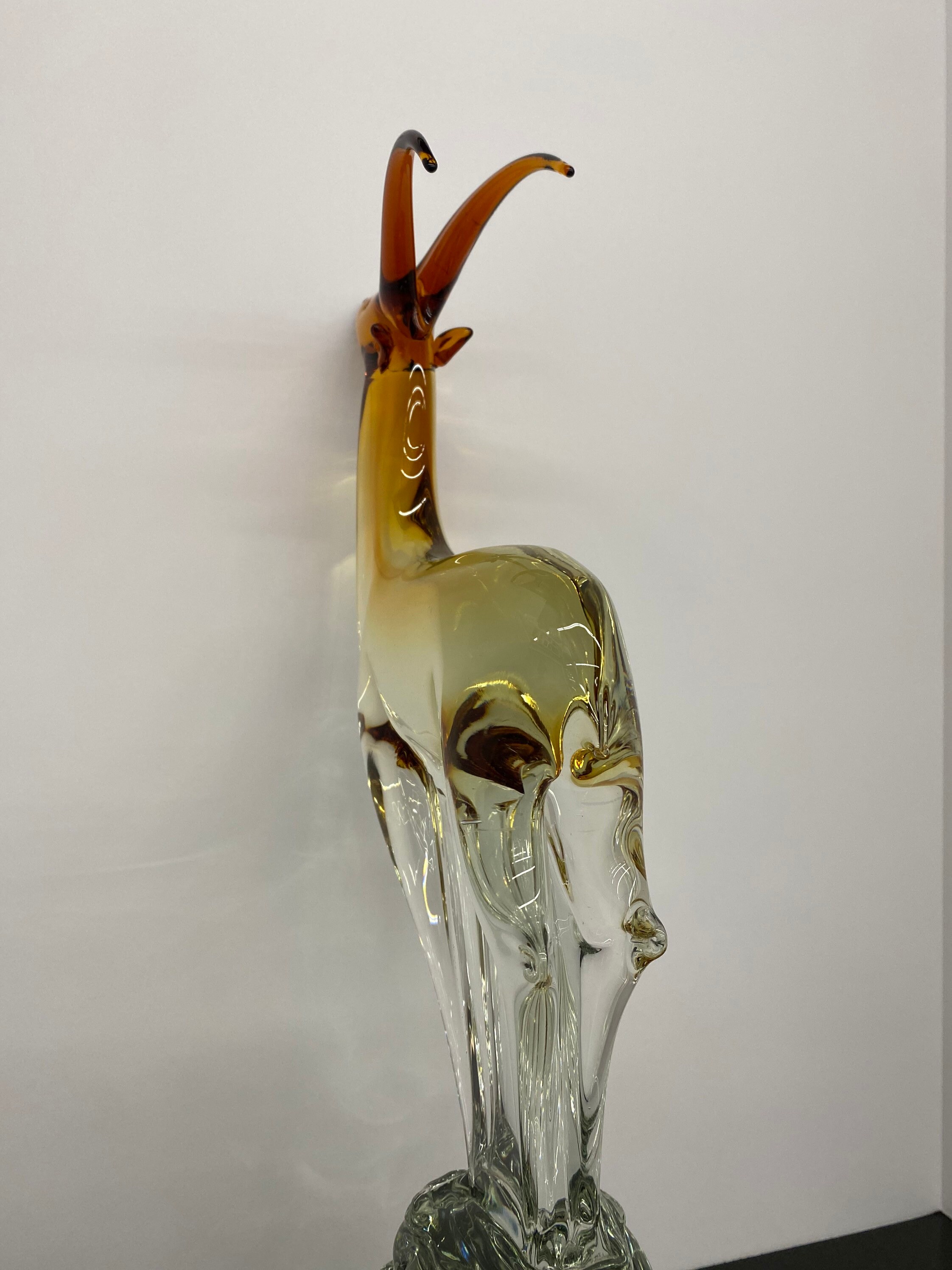 Salviati Murano Hand Formed Italian Glass Sculpture Red