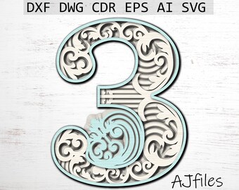 Download 3d Numbers Svg Etsy