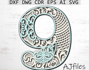 Download Mandala Numbers Svg Etsy