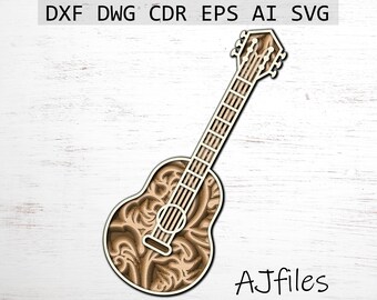 Download Guitar Svg Mandala Etsy