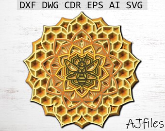 Download Mandala Bee Svg Etsy