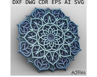 Layered 3D Mandala SVG Files: Laser Cut & Cricut (Digital Download)