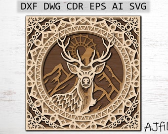 Layered Deer SVG: Laser Cut 3D Animal File (Digital Download)