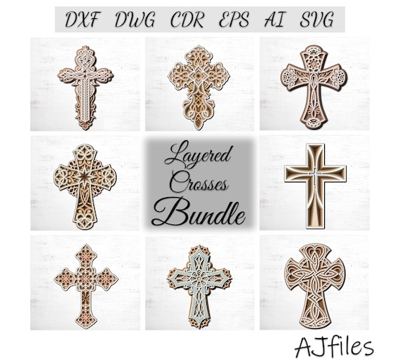 Download Layered Crosses Bundle Crosses Svg Bundle Mandala Svg Dxf Etsy