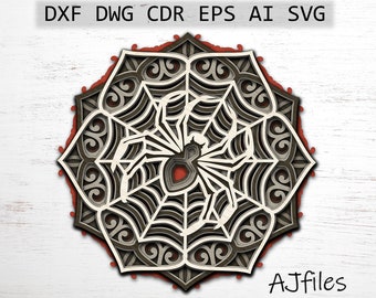 Layered Spider Mandala SVG: Halloween Cricut Files (Digital Download)