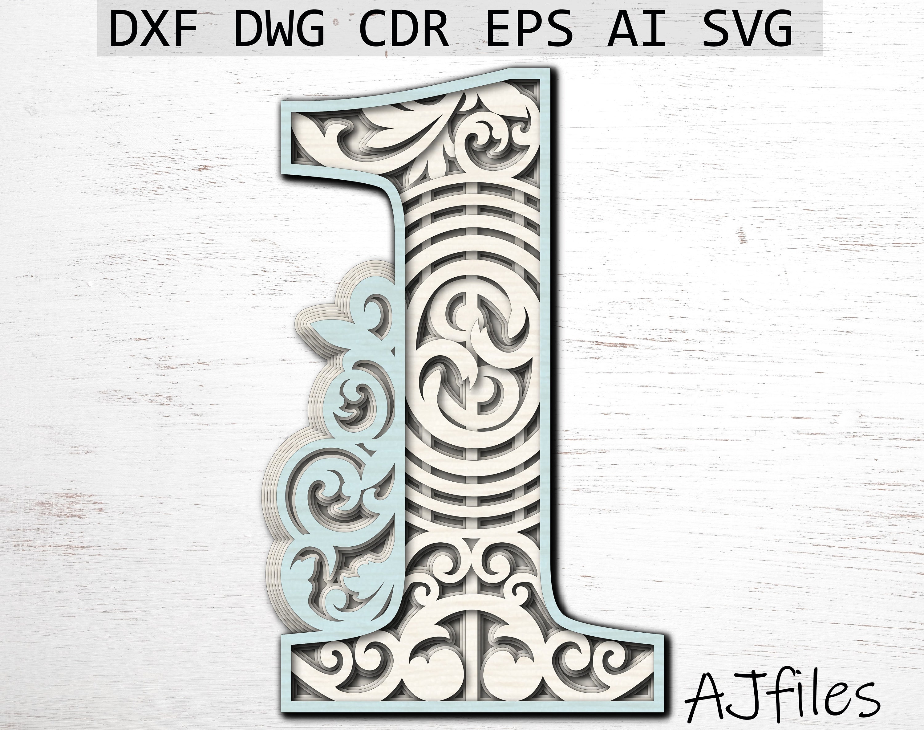 Download Layered Number 1 Laser Cut Mandala Number Numbers SVG for ...