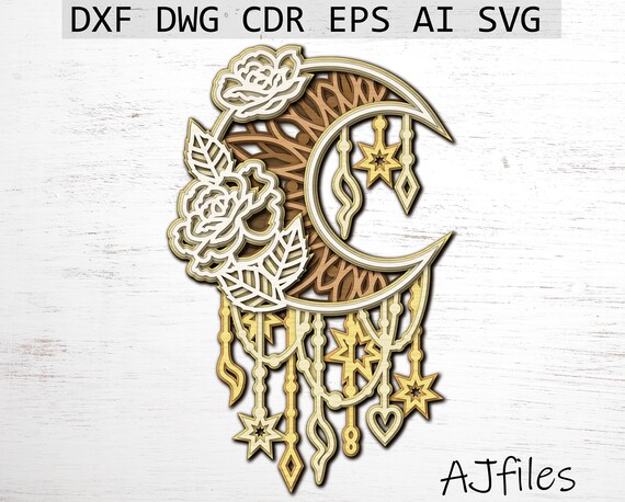 Download 3d Layered Dream Catcher Svg Boho Cut File Layered Mandala Etsy