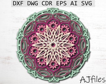 Layered Mandala SVG: Laser Cut File, DIY Crafts (Digital Download)