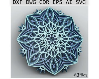 Layered Mandala SVG: Laser Cut File for DIY Crafts (Digital Download)