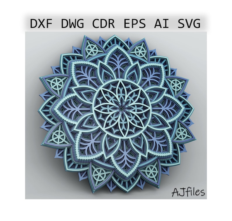Download 3d Mandala Svg Laser Cut File Layered Mandala Svg Laser Glowforge Files Mandala Files For Cricut Diy Glowforge Laser Cut File Svg Art Collectibles Digital Mukena Id