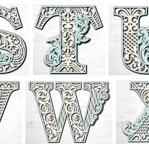Layered Alphabet Letters SVG: 3D Floral Cut Files (digital Download) - Etsy