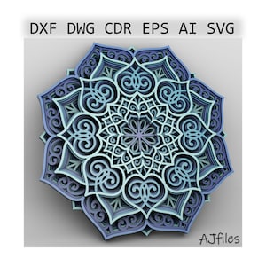 Layered Mandala svg, 3d Mandala svg Files For Cricut, Laser Glowforge Files, Laser Cut File, Cricut Downloads, Glowforge Laser Cut File svg