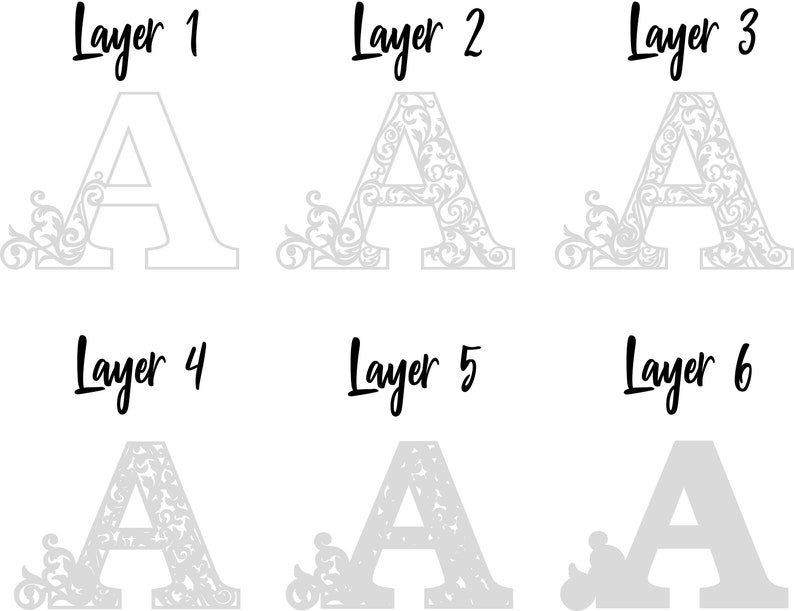 Download A-Z Alphabet Letters 3d Layered Letters svg layered | Etsy