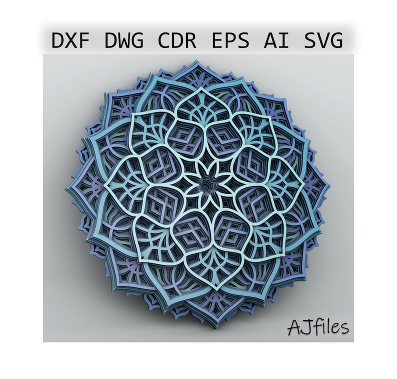 Download Glowforge Files 3d Mandala Svg Files For Cricut Laser Cut Dxf Mandala File Mandala Wall Art Dxf File Layered Mandala Svg Svg For Cricut Digital Drawing Illustration Safarni Org