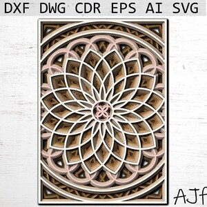 Mandala File, laser cut bestand, digitale file download, diy ambachten, mandala svg, gesneden bestanden voor cricut, dxf bestanden, Mandala Laser Cut template