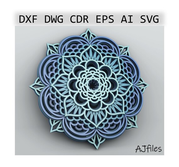 Download Layered Mandala Svg Multilayer Mandala Dxf Laser Cut Dxf Etsy
