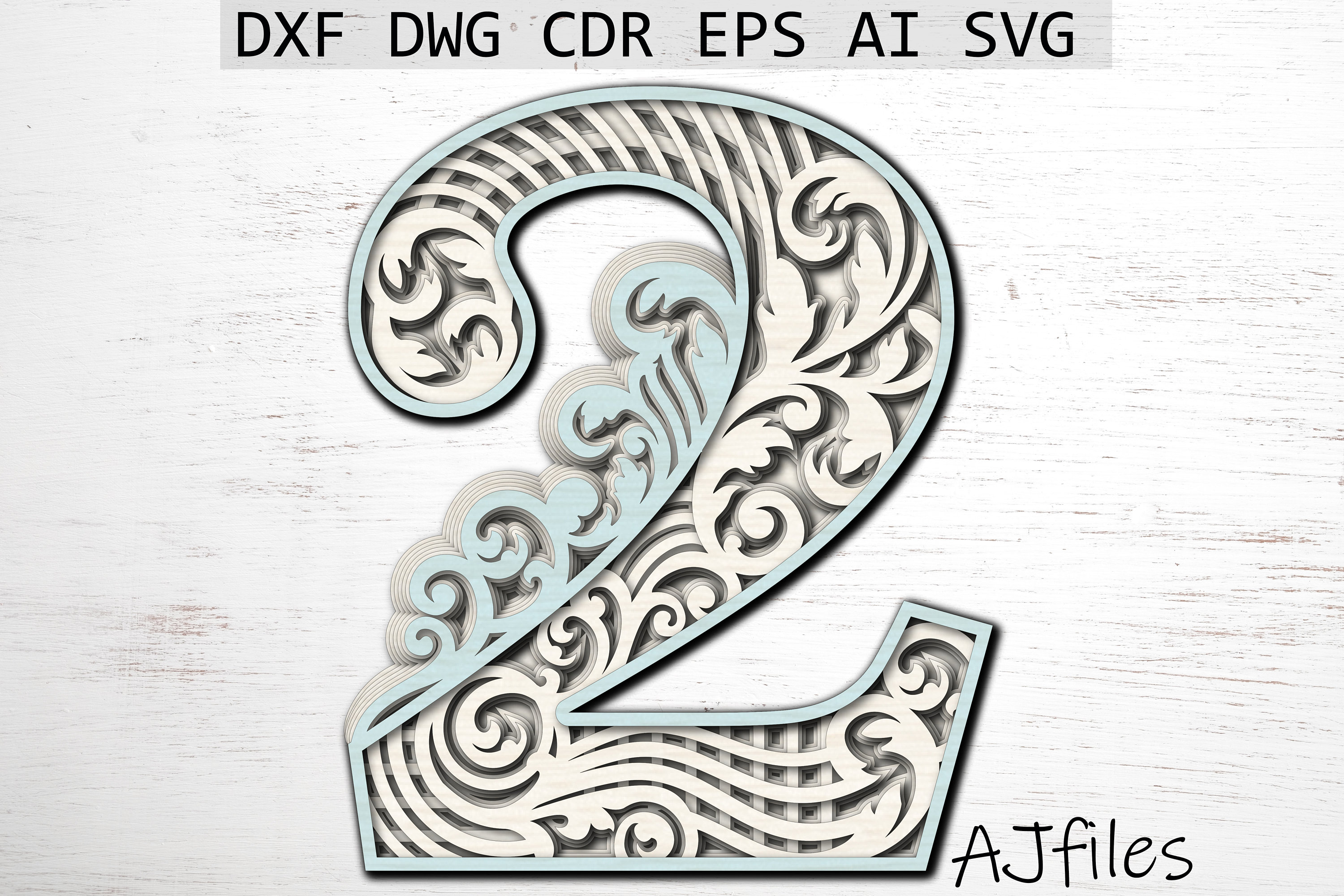 Download Layered Number 2 Laser Cut Mandala Number Numbers Svg For Etsy