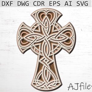 Cross Svg, Layered cross, Mandala File, Mandala svg, DXF Cross, Cricut files, Multilayer Cross, Cricut Cross Svg, Christian Cross SVG