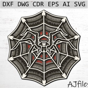 Spider svg, Spider Web svg, Digital File Download, Layered Mandala svg, Halloween svg Files for Cricut, Halloween svg, Funny Halloween svg