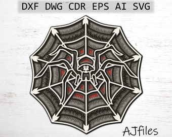 Layered Spider Web Mandala SVG: Halloween Cricut Files (Digital Download)