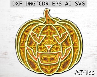 Layered Halloween Pumpkin Mandala SVG: Cricut Laser Cut File (Digital Download)