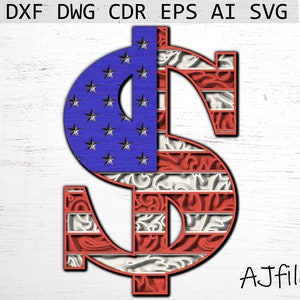 US Flag svg file, dollar sign svg, files for laser, american flag svg, file download, mandala svg, multilayer laser file, files for cricut