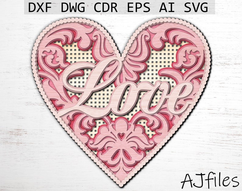 Download Heart Mandala Digital File laser cut file love heart svg ...