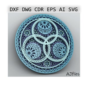 Layered Mandala svg, Mandala File, Laser Cut File, digital file download, diy crafts, mandala svg files for cricut 3d, cricut svg files