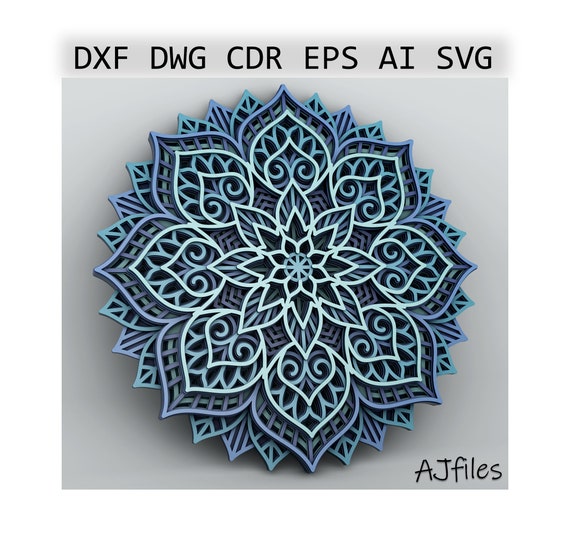 Layered Mandala svg, Laser Glowforge Files, svg Files For Cricut, Laser Cut File, diy, Cricut Downloads, Glowforge Laser Cut File svg