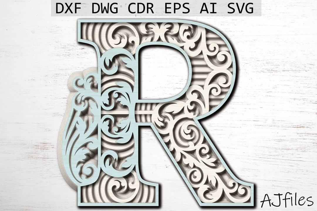 Letter R Laser Cut File: Multilayer Alphabet SVG (digital Download) - Etsy
