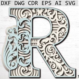 Letter R Laser Design Letter R Laser Cut File: Multilayer Alphabet SVG (digital Download) - Etsy