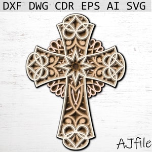 Download Cross Svg Layered Cross Mandala File Mandala Svg Dxf Etsy
