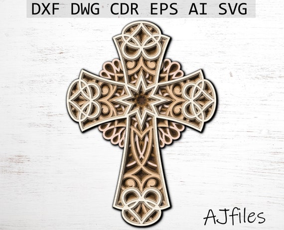 Download Cross Svg Layered cross Mandala File Mandala svg DXF | Etsy