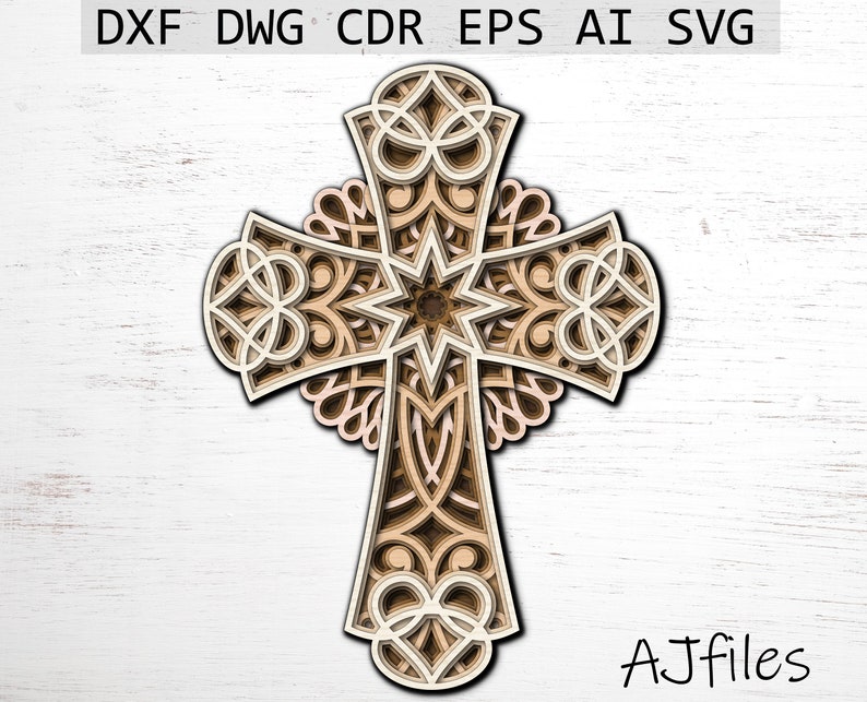 Cross Svg Layered Cross Mandala File Mandala Svg DXF - Etsy UK