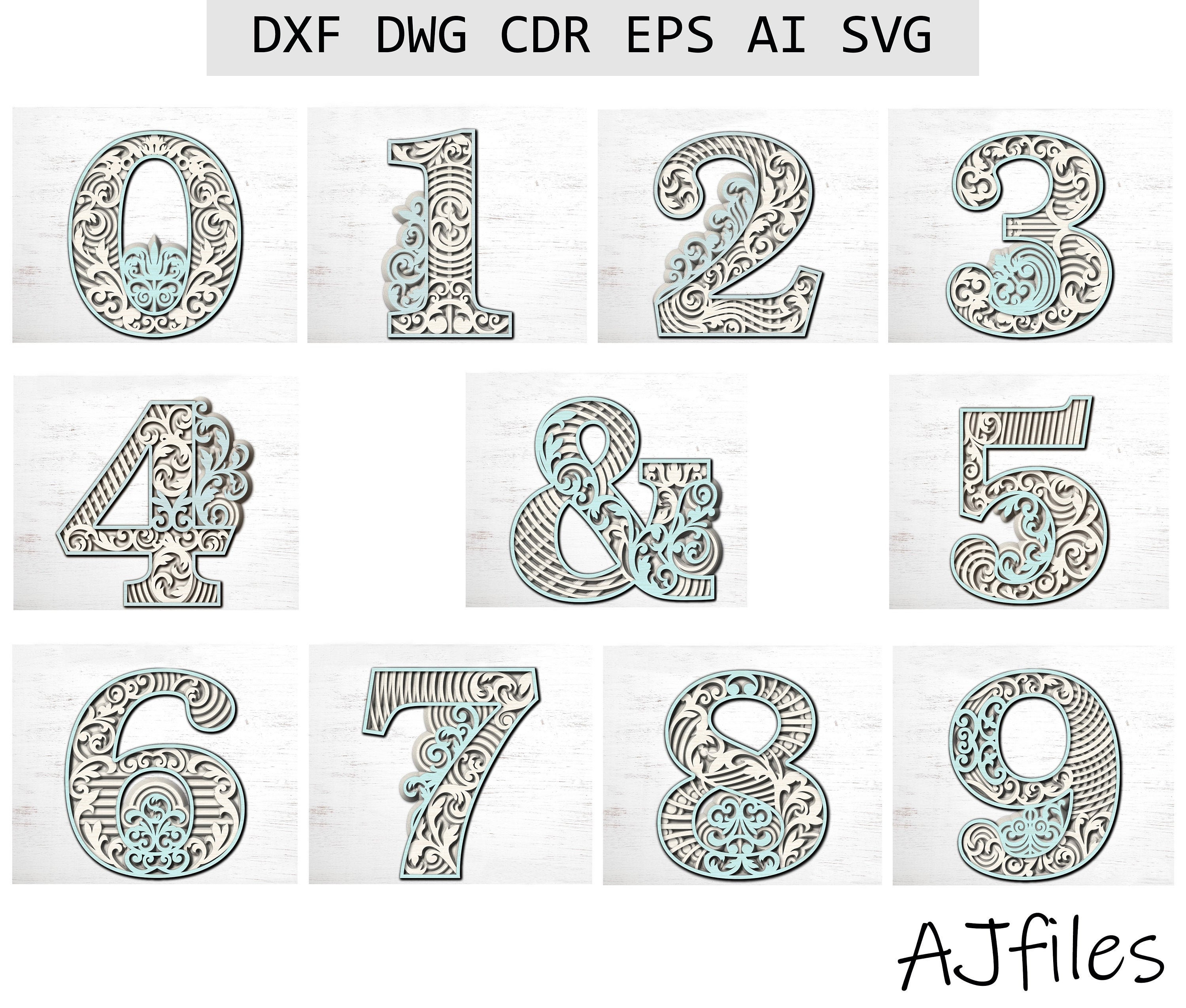 Download Layered Numbers Bundle Laser Cut Mandala Number Numbers ...