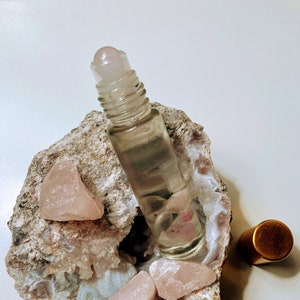 Rose Quartz | Lavender | Crystal Infused Essential Oil with Gemstone Roller Ball