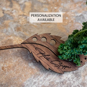 Herb Stripper - Wooden Herb & Leaf Scraper - Leaves Remover - Personalized Gift - Option for Personalization