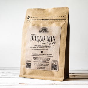 Artisan White Bread Mix with Sea Salt: Easy Homemade Loaf (1 lb / 453 g)