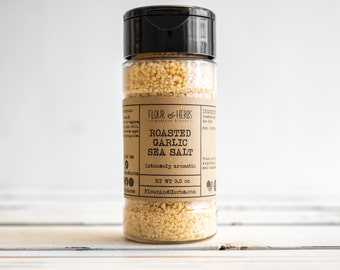 Roasted Garlic Sea Salt, ORGANIC Sea Salt, Garlic Infused Sea Salt, Flavored Salt, Gourmet Salt, Sea Salt, Premium Sea Salt, Garlic Salt