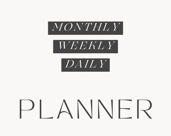 Undated Monthly Planner - Digital Download