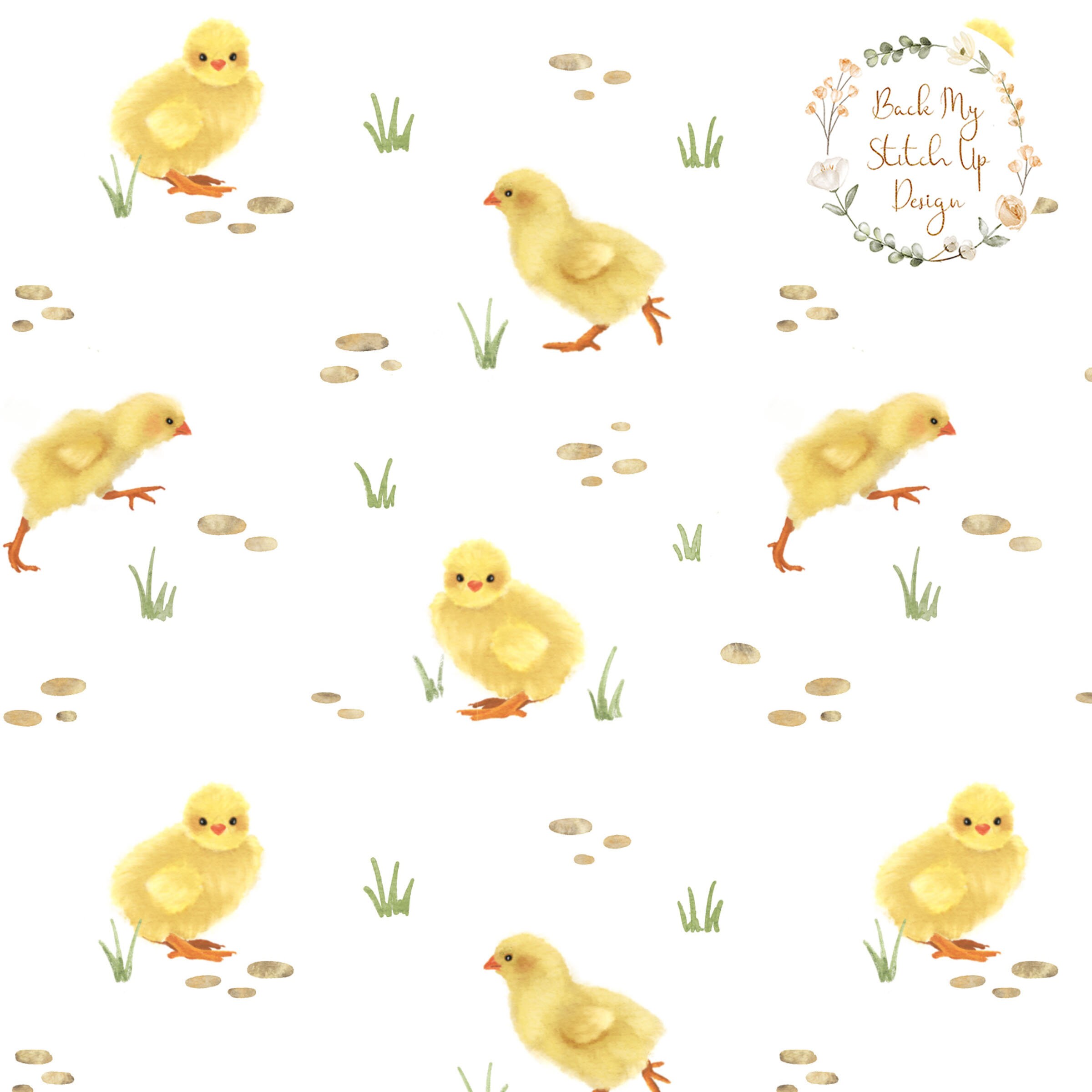 Cute Easter Chick Fabric Design, Children's Surface Seamless Pattern ...
