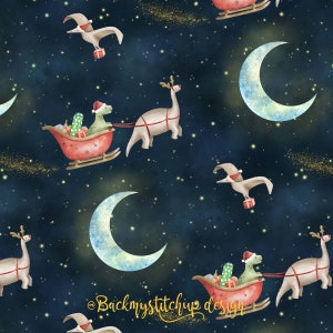 Dinosaur Christmas Fabric design, Seamless Pattern, cute Children&#39;s Surface Pattern, Digital Download, Commercial Licence, Non-Exclusive