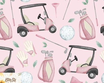 Pink Golf Seamless Pattern, Golf Digital Paper, US Sport seamless fabric design, Girls Golf Tumbler design, instant download commercial use