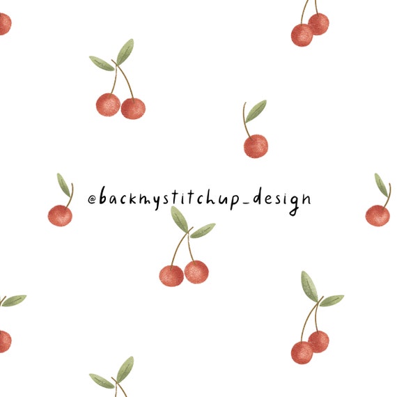 Seamless pattern cherry textile print Royalty Free Vector