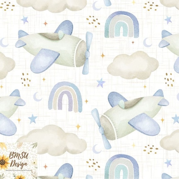 Cute Aeroplane Seamless Pattern, Watercolour Aircraft Seamless File, Cute  Newborn Boy's Digital Paper, Airplane Seamless Download -  Canada