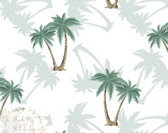 Palm Tree Seamless Pattern, Tropical Palm Tree Seamless File, Girl's Summerl Fabric design, Ocean Seamless digital paper