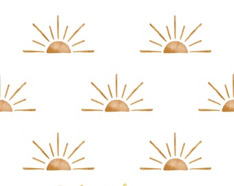 Boho Suns Seamless Pattern, Einfache Sonnennahtlose Datei, Erdige Sonne Stoffdesign, Sommer digitaler Download Bastelpapier