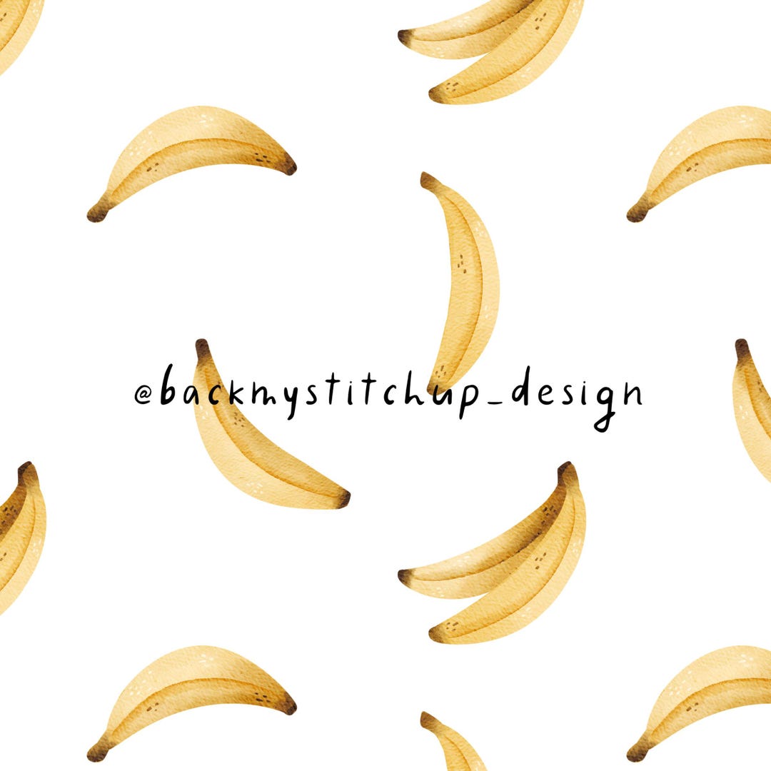 Banana Seamless Pattern, Simple Bananas Digital File, Watercolor Fruit ...